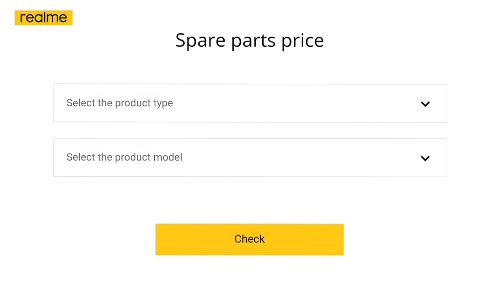 Realme Spare Parts Price List : Get The Best Deal